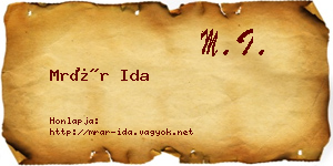 Mrár Ida névjegykártya